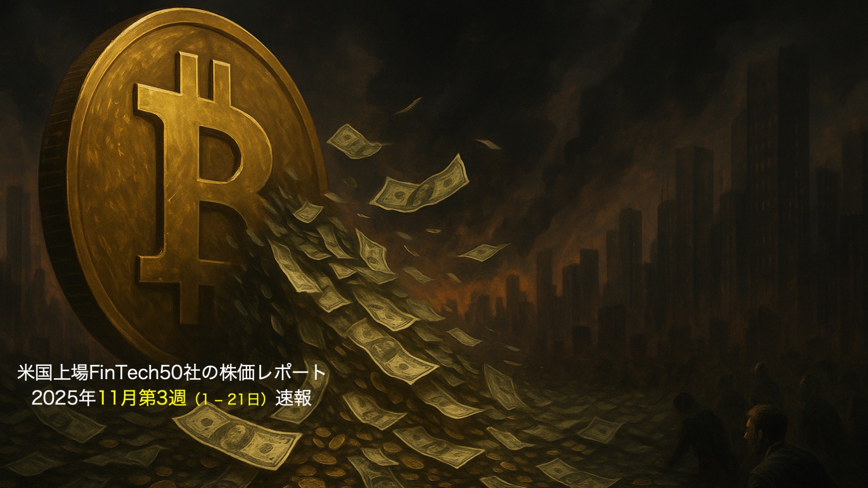 米国株】ビットコインショックでFinTechが溶ける（上場FinTech 25年11月第1-3週） | NCB Library 金融・決済の  ”なぜ?!” が見える